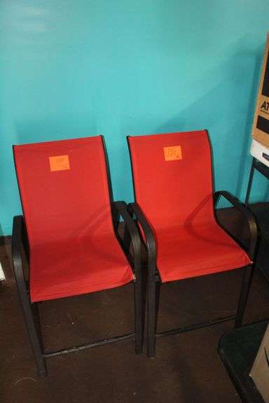 (2) Red Patio Chairs image