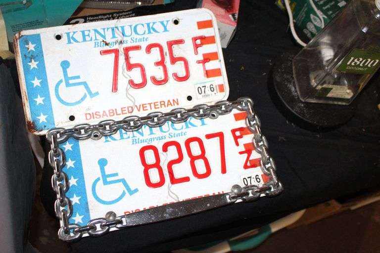 (3) Pairs ID Sawhorse Legs, Thorsen Allied Tool Kit, Pliers, Screwdrivers, License Plates, Halogen Headlight, Le Presse Food Slicer, Jacket, and Misc.