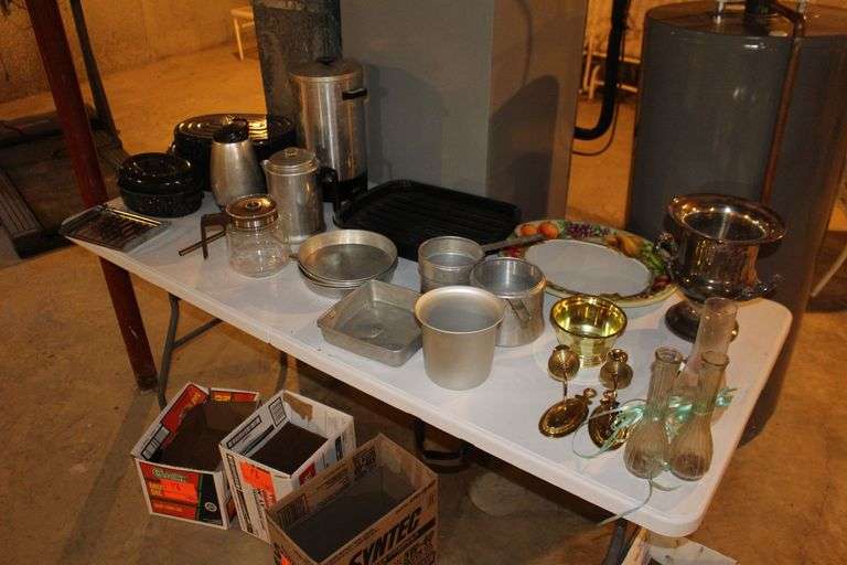Champagne Chiller, Vases, Platter, Pots, Coffee Pots, Cake Pans, Roasting Pans, and Misc. image