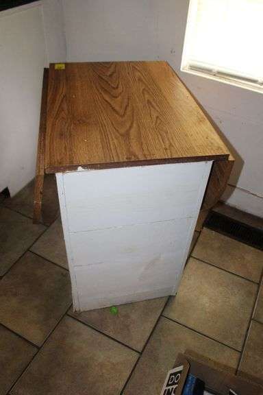 Drop Leaf Wooden Cabinet