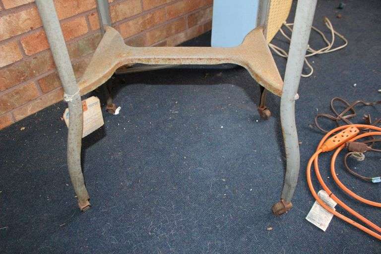 Robbins and Myers Fan and Metal Table on Wheels