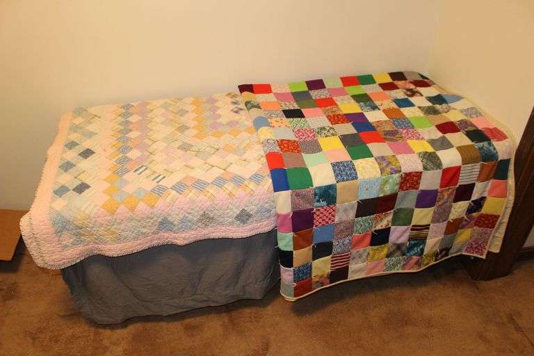 Machine Stitched Nylon Blanket and Hand Stitched Quilt image