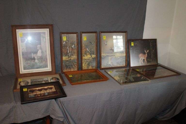 Various Sized Framed Pictures and Wall Hangings image