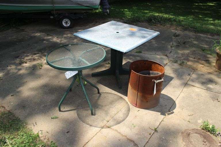 Smoker Base, Glass Top Patio Table, and Square Patio Table image