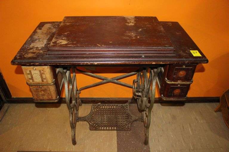 Sewing Table with Treadle Sewing Machine image