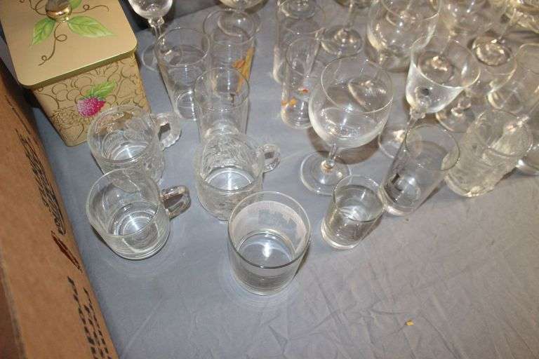 Turkey Platter, Glass Serving Plates, Microwave Turntable, Margarita Glasses, Pizza Pan, and Misc. Glasses