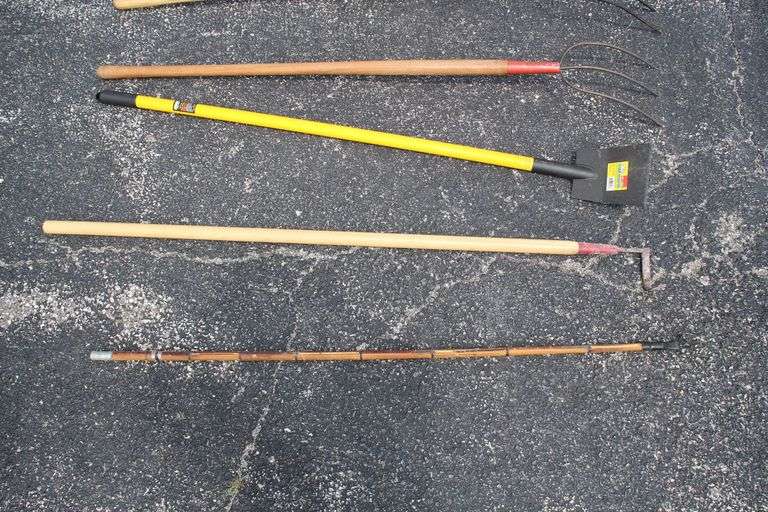 Pitch Forks, Post Hole Digger, Floor Scraper, Frog Gig, and Misc.
