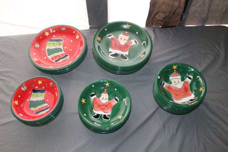 Gibson Santa Claus and Stocking Plates, Saucers, and Bowls