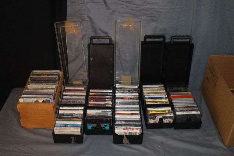 CDs, Cassettes, Cassette Boxes, and CD Organizer image