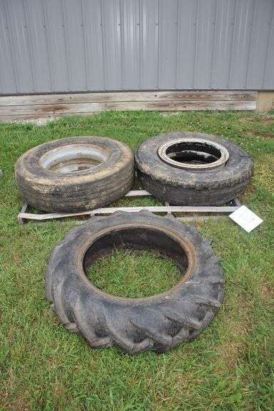 B.F. Goodrich Tractor Type 11.2-24 Tire, Yokohama 295/75R22.5 Tire and Rim, and General 295/75R22.5 Tire and Rim image