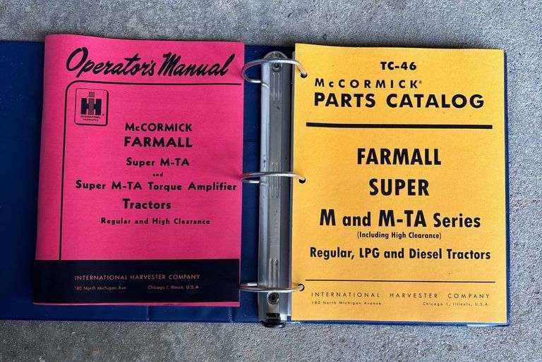 International Harvester McCormick Super M-TA and Super M-TA Torque Amplifier Tractors Operator's Manual & McCormick Farmall Super M and M-TA Series Parts Catalog image