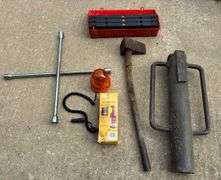 Post Driver, Splitting Maul, 4 Way Tire Tool, Folding Caution Signs, Hazard Light