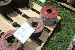 (6) Wooden Tractor Belt Pulleys