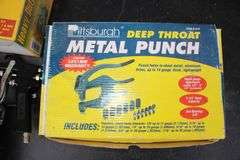 Pittsburgh Deep Throat Metal Punch Set, Illinois Industrial HVLP Spray Gun Holder, and Central Pneumatic Paint HD Air Paint Spray Gun