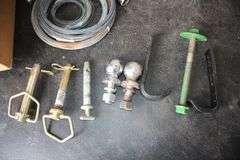 (2) 1 7/8 Inch Balls, Hitch Pins, 4-Way Lug Wrench, Wire, and Misc.