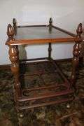 Marble Top Plant Stand and Glass Top Bar Cart
