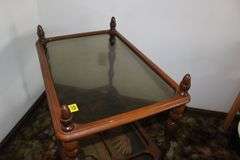 Marble Top Plant Stand and Glass Top Bar Cart