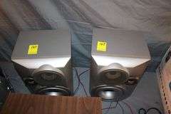 RCA 5 Disc Changer Stereo, (2) RCA Speakers, AKAI X-2000s Integrated Circuit Tape Reel, and Cuisinart Coffee Maker