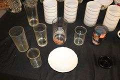 Tabletop Gallery Bowls, Zak Bowls, (2) Fire King Bowls, Glass Mugs, Condiment Bowls, Glasses, and Misc.
