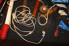 (2) Claw Hammers, Belden Electrical Wire, Electrical Cord, Abrasive Blade, Weatherstrip Tape, Lights, and Misc.