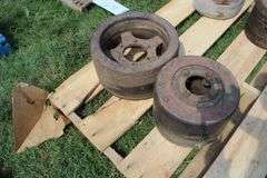 (6) Wooden Tractor Belt Pulleys
