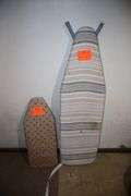 Tater Box, 4 Tier Shelf, 4 Tier Metal Shelf, Footstool, (2) Ironing Boards, and Pillow