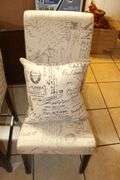 (3) Wing Back Cushioned Bar Stools, and High Back Cushioned Chair with Pillow