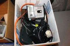 2 Step Stool, Electrical Cords, Ziploc Bags, Masking Tape, Paint Bin, Paint Rollers, Flood Light, Large Vacuum Seal Bags, and Misc.