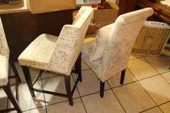 (3) Wing Back Cushioned Bar Stools, and High Back Cushioned Chair with Pillow