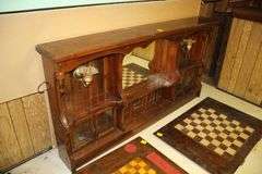 72 Inch W Headboard and (2) Folding Checkerboard Tables