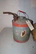 Propane Cooker Stand, Metal Fuel Can, and 5 Gallon Plastic Gas Can