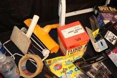 2 Step Stool, Electrical Cords, Ziploc Bags, Masking Tape, Paint Bin, Paint Rollers, Flood Light, Large Vacuum Seal Bags, and Misc.