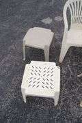 (5) Plastic Chairs and (2) Tables