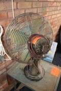 Robbins and Myers Fan and Metal Table on Wheels