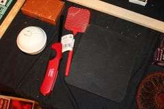 Po-Ke-No Game, How to Play Books, Family Feud Game, Bowling Balls, Suitcase, Playing Cards, Football, Desk Lamp, and Misc.