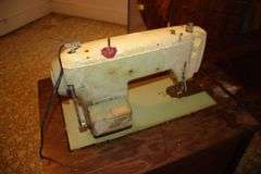 Sewing Machine Table with Sears Kenmore Sewing Machine and Seat