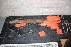Flags, Expanded Metal, Door Hanger,  50 Ft Fish Tape, Downspout Strainers, and Misc. Items