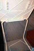 (2) Plastic Covered Trays, Plastic Bins, Plastic Tote, White Plastic End Table, Super Sliders, 3 Drawer Cubby, Fabric, and Misc.