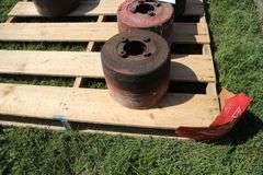 (6) Wooden Tractor Belt Pulleys