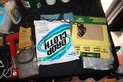 Waterproof Sealer, Ortho Insect Killer, Hand Saw, Fire Extinguisher, Caulk, Caulk Gun, Screws, Clover Needlecraft, and Misc.