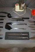 Magic Chef Food Chopper, Knives, Scissors, Juicer, Spatulas, Nutcracker, Bottle Opener, and Misc.