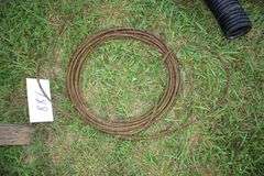 (2) Saw Horses, Cable, (2) Flower Pots, (4) Pieces of 4 Inch Drain Pipe, and Misc. Rope Pieces