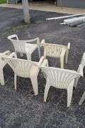 (5) Plastic Chairs and (2) Tables