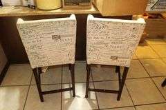 (3) Wing Back Cushioned Bar Stools, and High Back Cushioned Chair with Pillow
