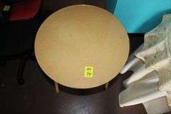 (2) Office Chairs and (2) Circular Glass Top End Tables