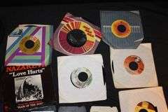 Misc. 8 Track Tapes, 45 Records, and Cassette Tape Case