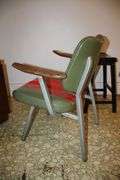 Wooden Bar Stool and Cushion Arm Chair