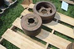 (6) Wooden Tractor Belt Pulleys