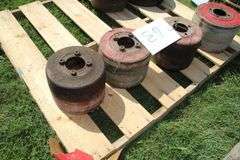 (6) Wooden Tractor Belt Pulleys