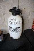5 Gallon Portable Oil Drain Dolly, Sprayer, Fire Extinguisher, Floor Compound, Shop Light, and Misc.